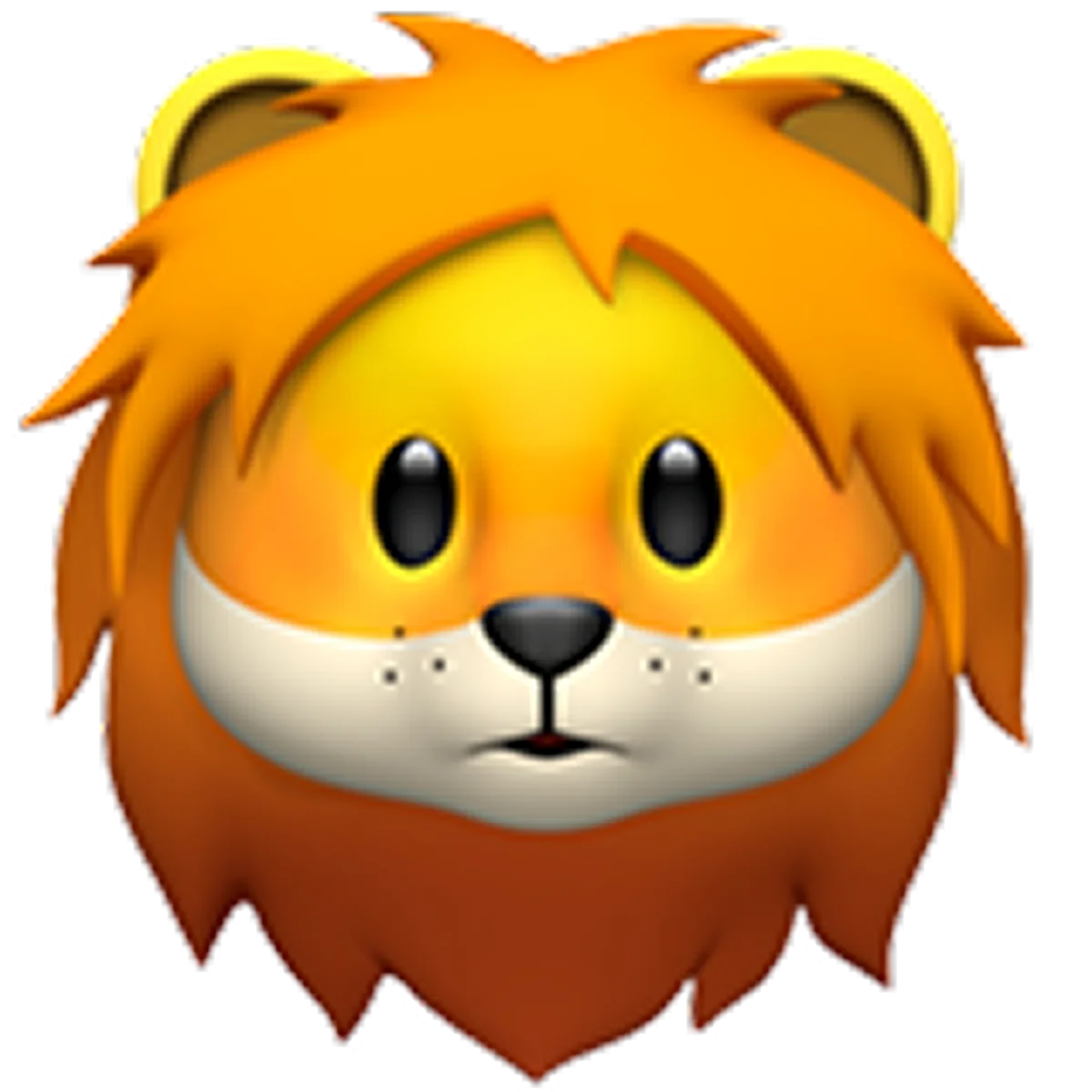 Front-Facing Cartoon Lion Head Free PNG