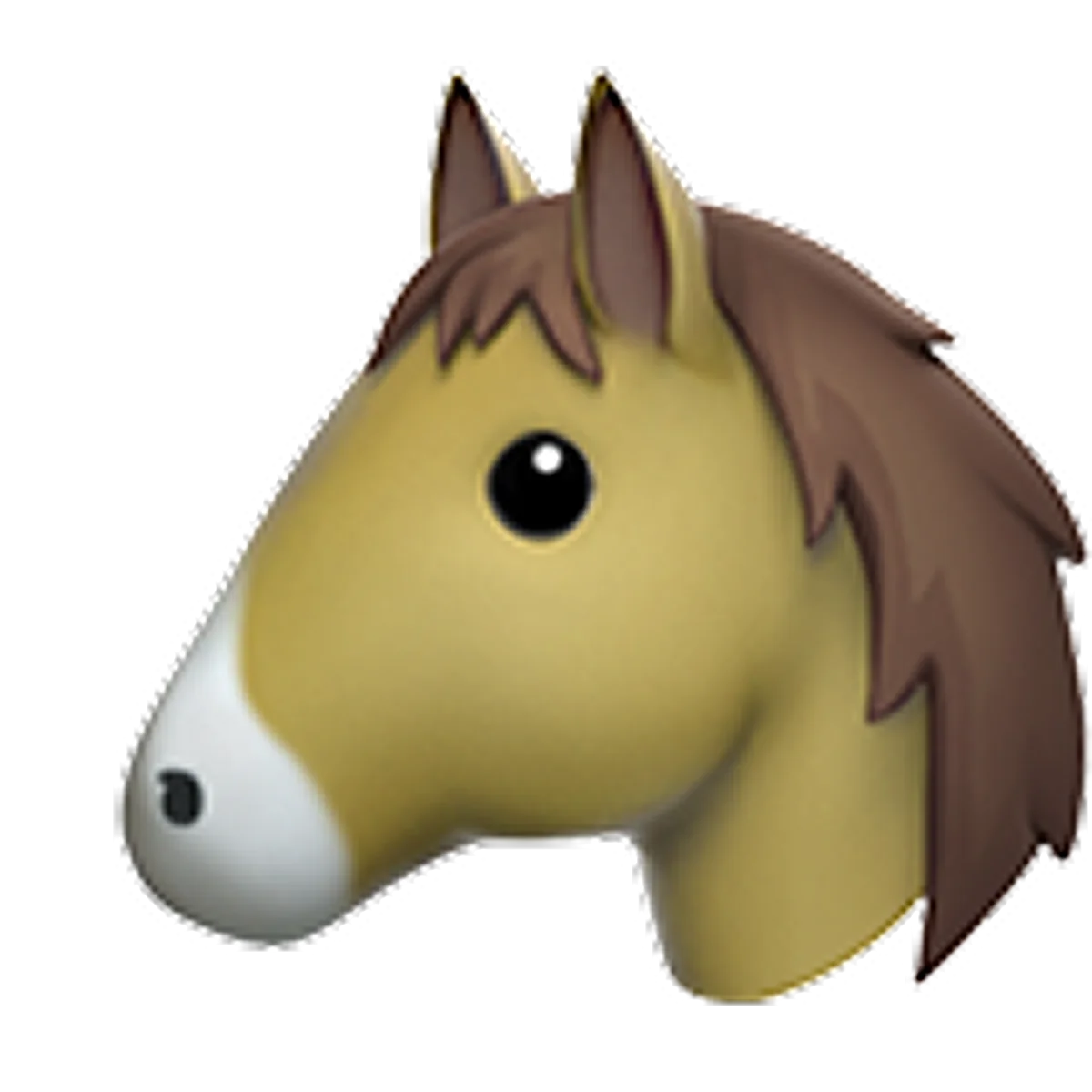 Cute Golden Horse Head Cartoon Free PNG