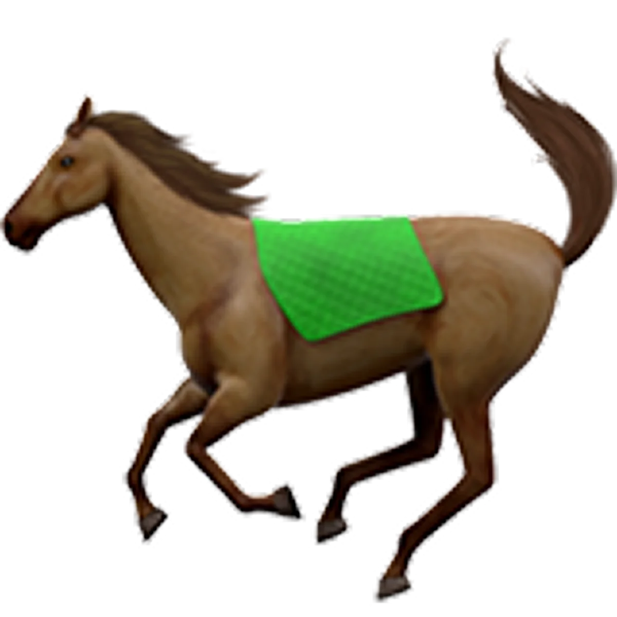 Galloping Brown Horse with Green Saddle Blanket Free PNG