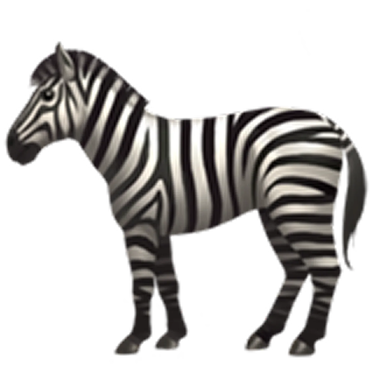 Standing Zebra Side View Free PNG