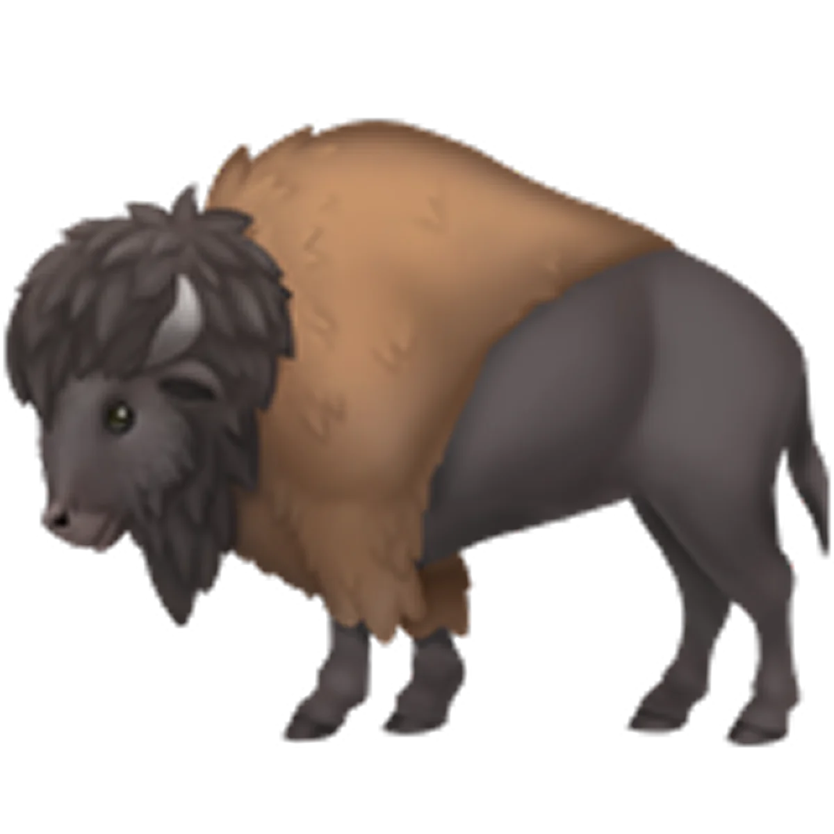 Cute Cartoon Bison Standing, Free PNG