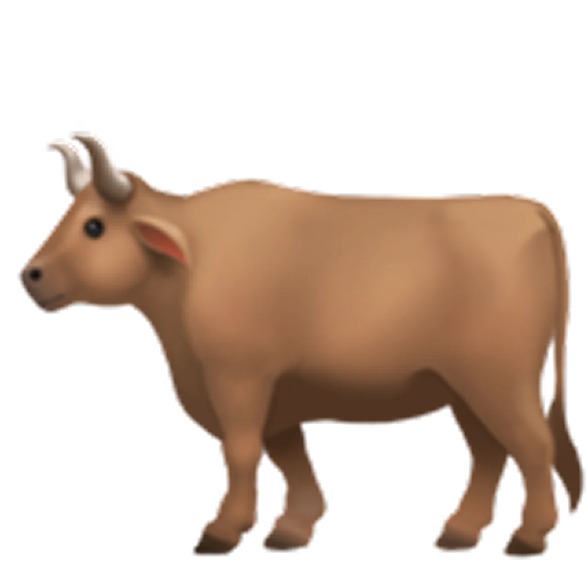 Brown Horned Cow Standing in Side View - Free PNG