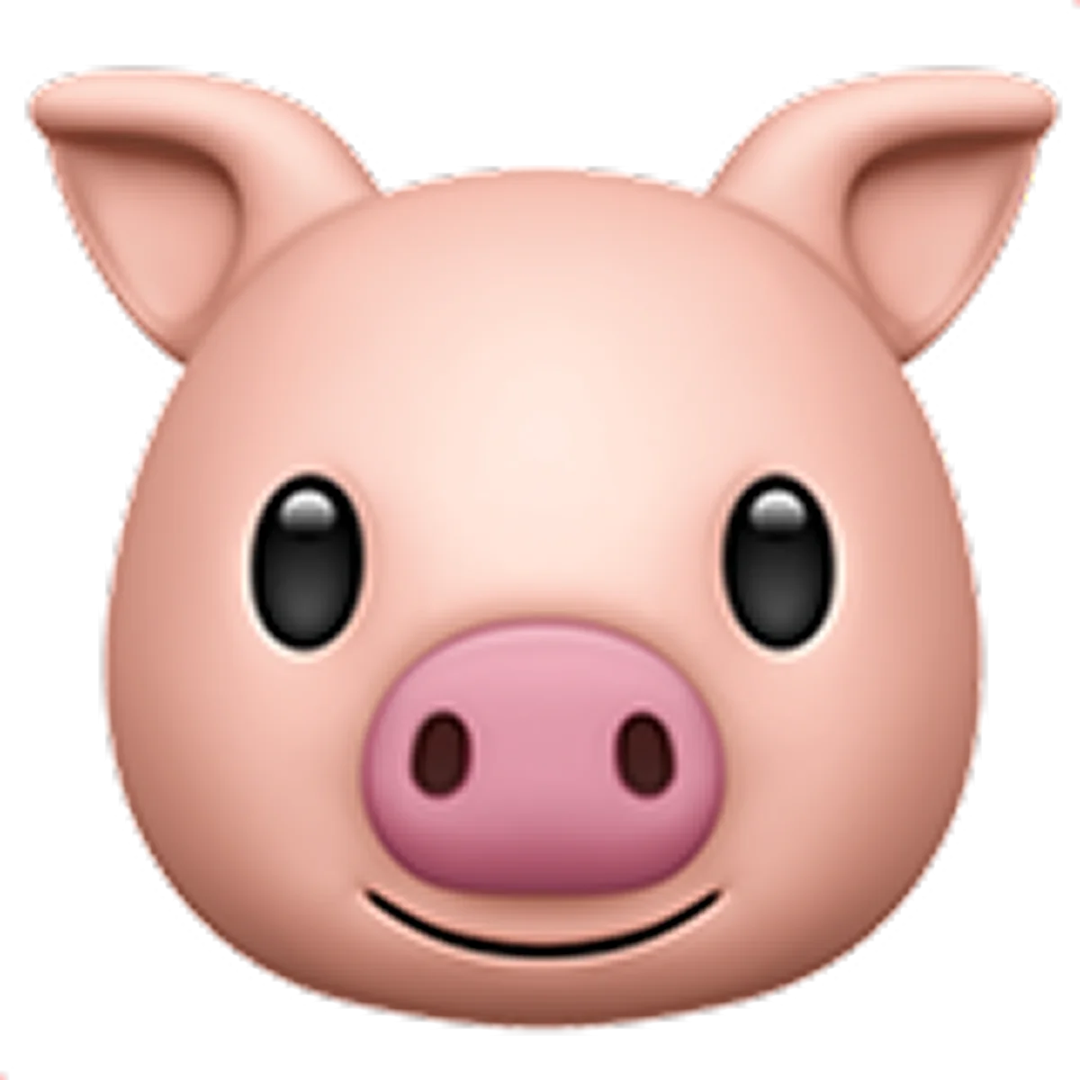 Smiling Pink Pig Face Emoji Free PNG