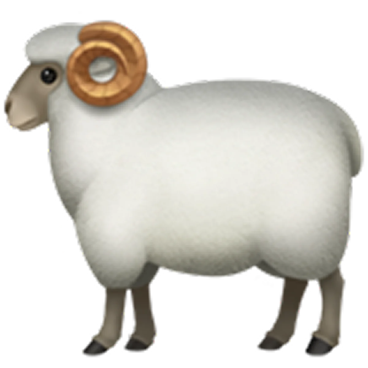 White Ram with Curled Horns - Free PNG