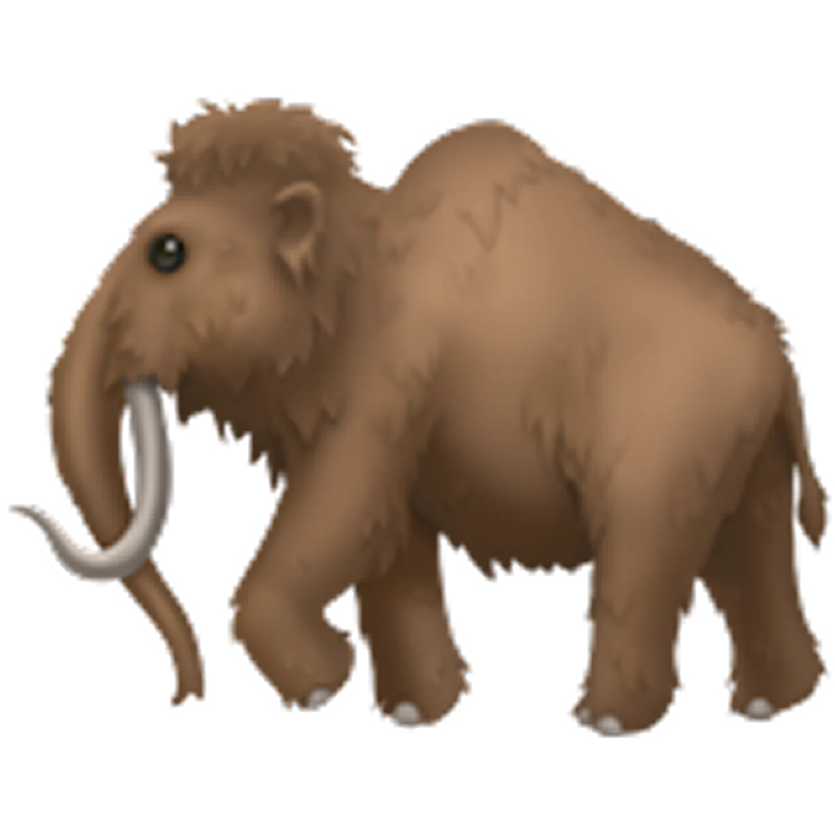 Shaggy Woolly Mammoth with Curved Tusks Free PNG