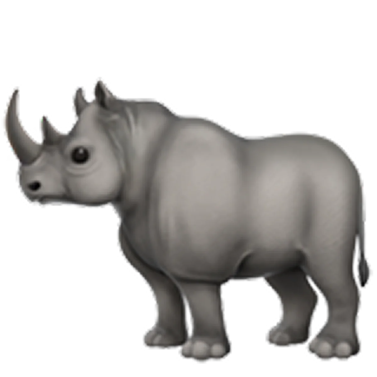 Cute Gray Rhinoceros Cartoon in Profile – Free PNG