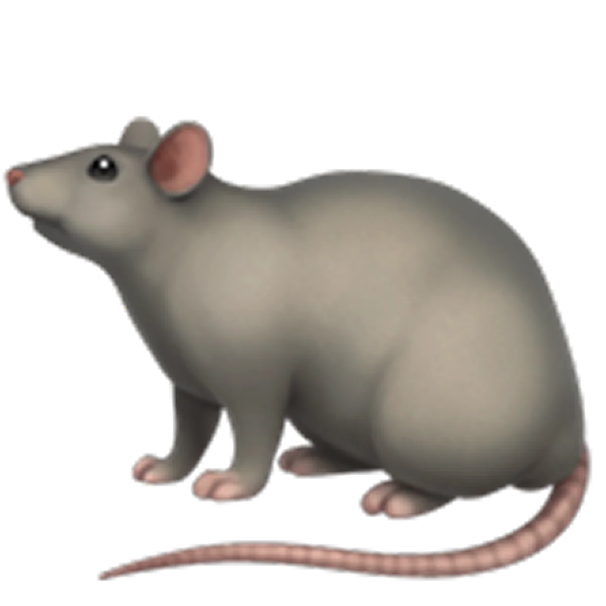 Gray Cartoon Mouse with Pink Ears Free PNG