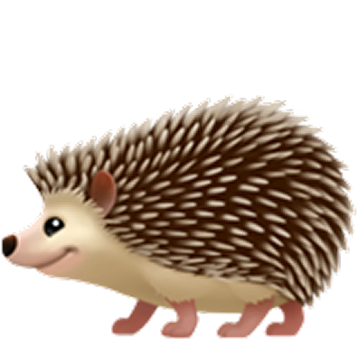 Cute Cartoon Hedgehog with Brown-and-Cream Spines Free PNG