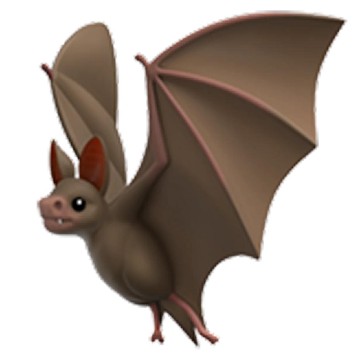 Cute Brown Bat with Wings Spread Free PNG