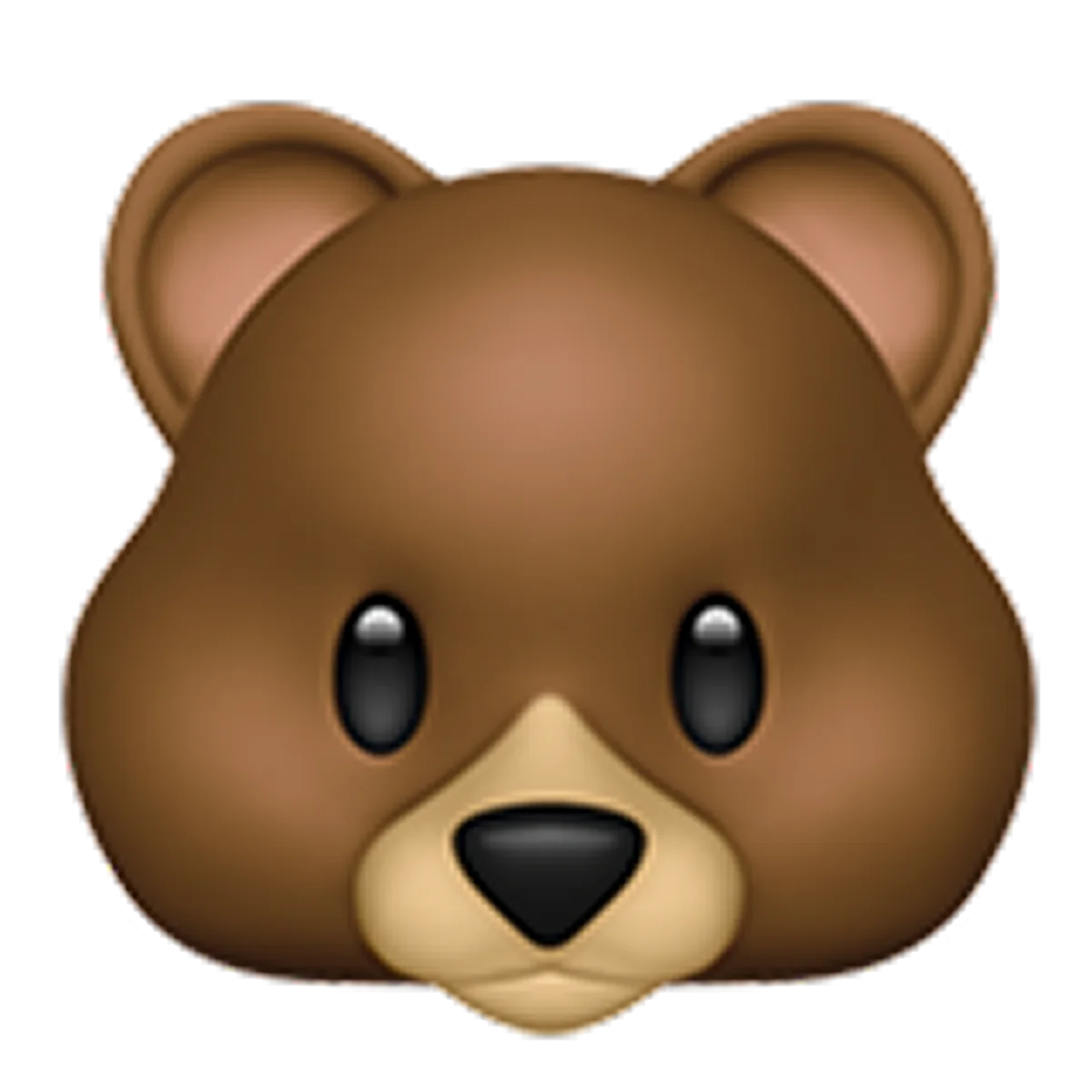 Friendly Brown Bear Face Emoji Free PNG