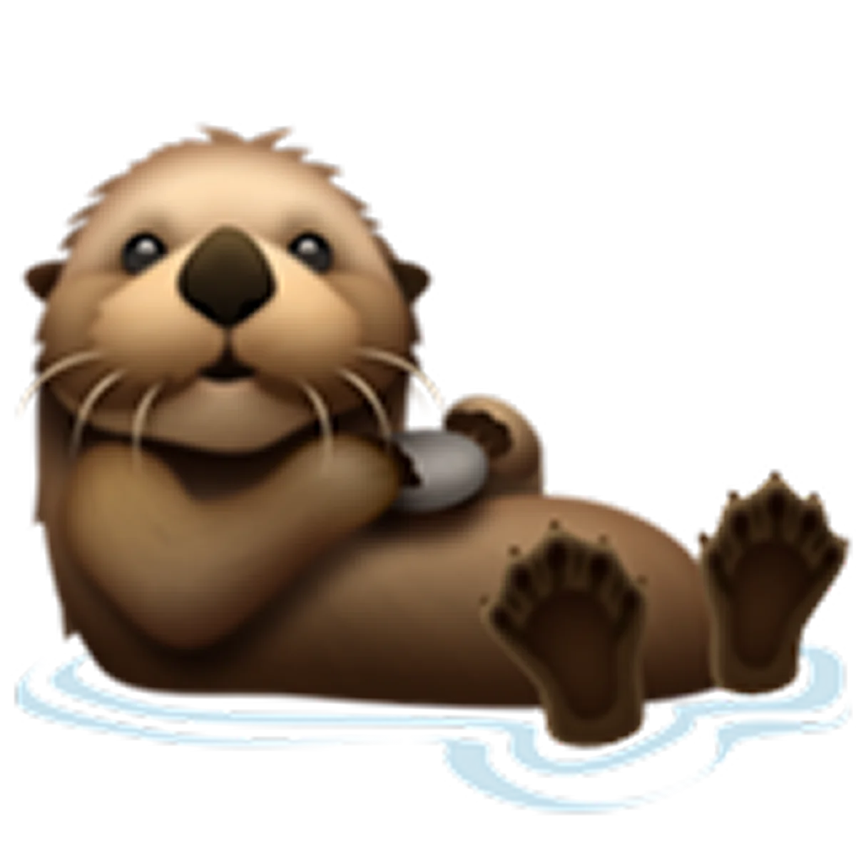 Playful Reclining Otter Cartoon Free PNG