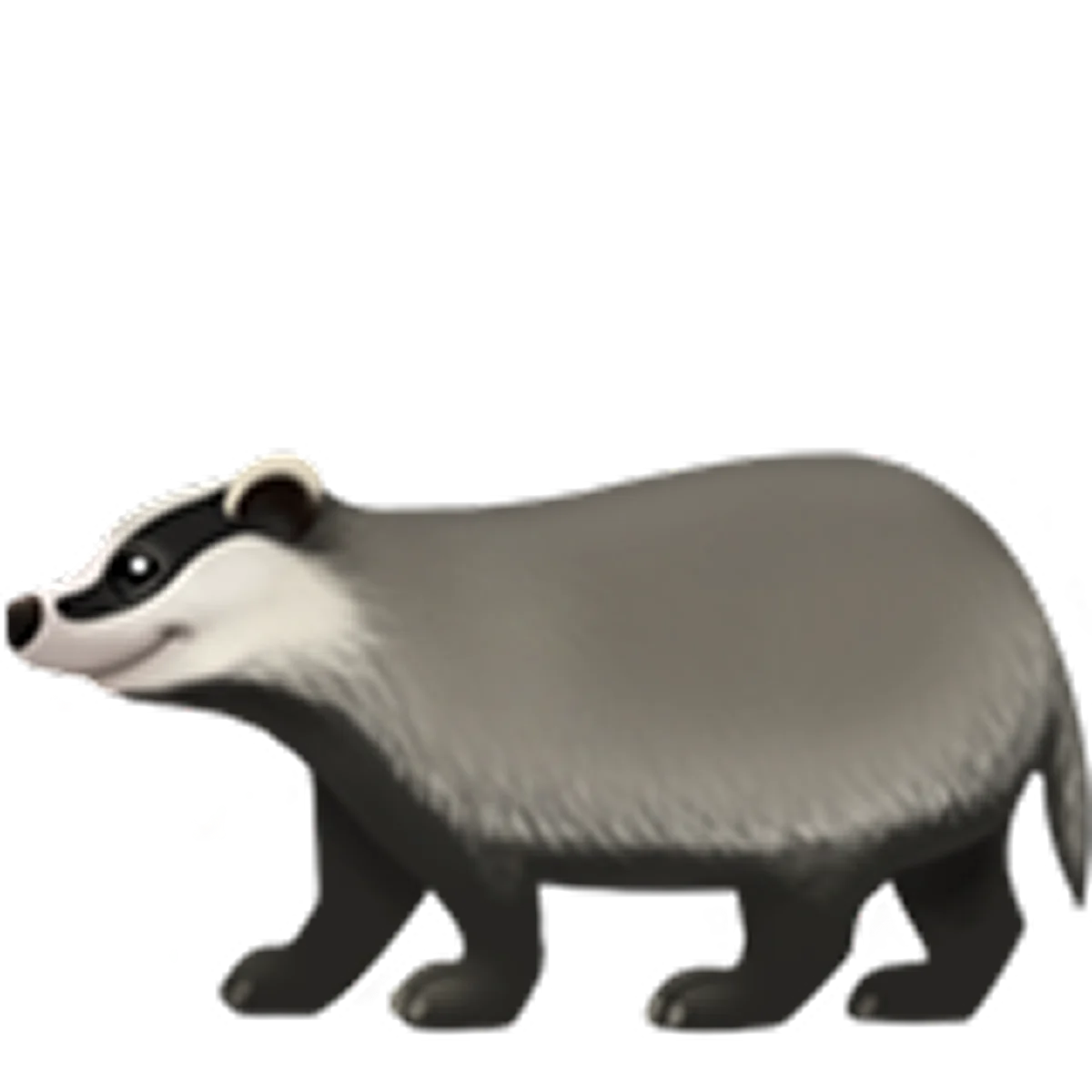 Walking Gray Badger Illustration Free PNG
