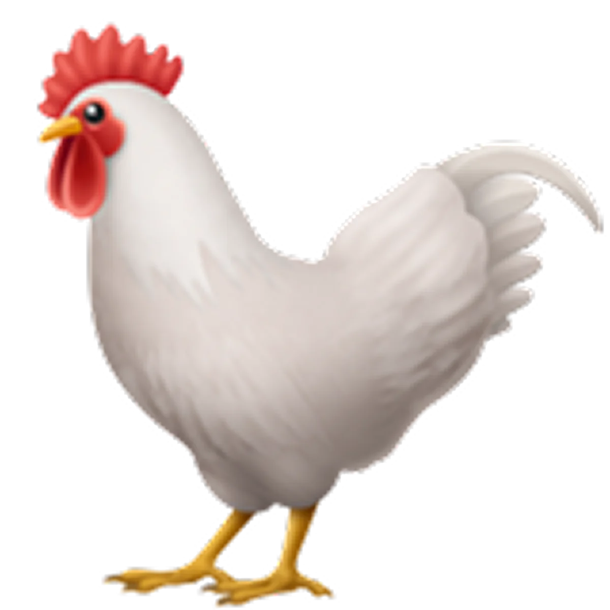 White Cartoon Rooster with Red Comb - Free PNG