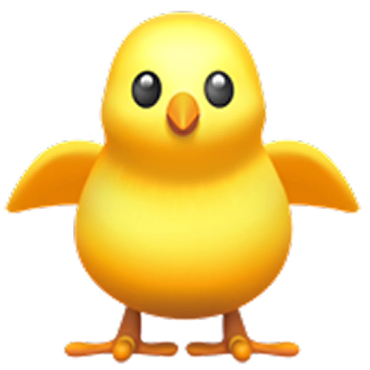 Cute Yellow Chick with Outstretched Wings Free PNG
