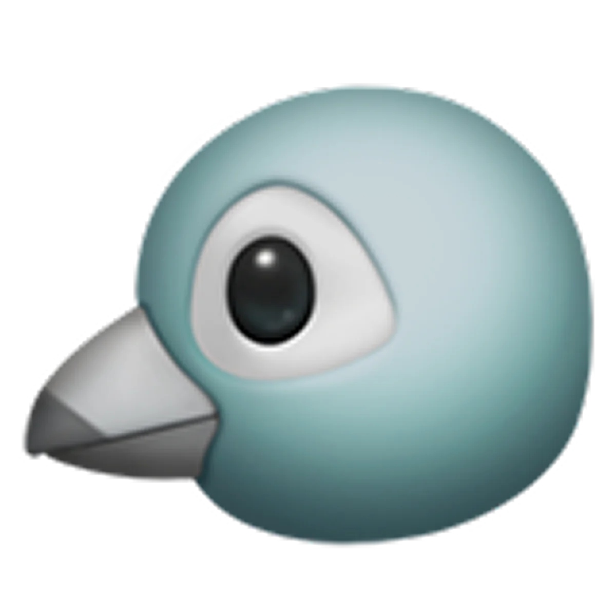 Cute Teal Bird Head Emoji Illustration Free PNG