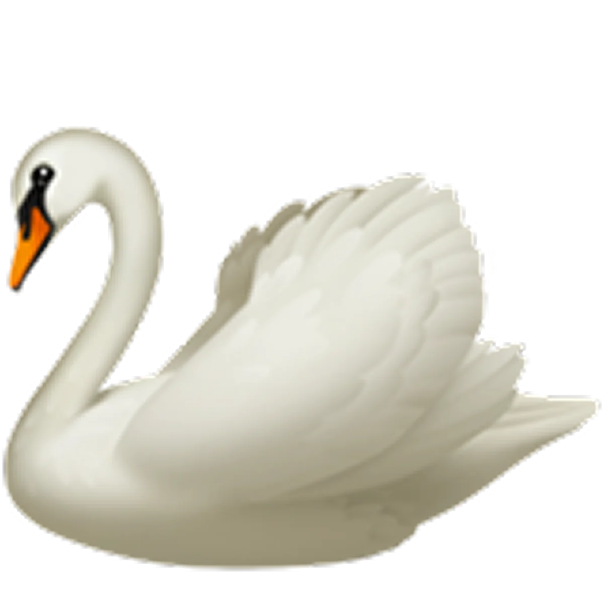 White Swan with Raised Wings Free PNG