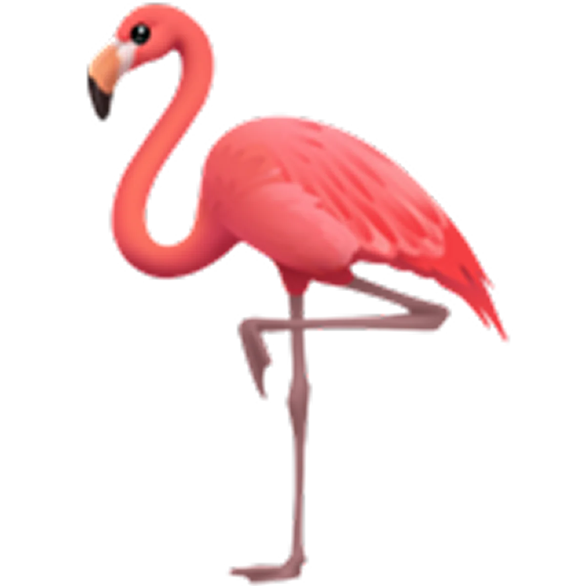 Pink Cartoon Flamingo Standing on One Leg - Free PNG