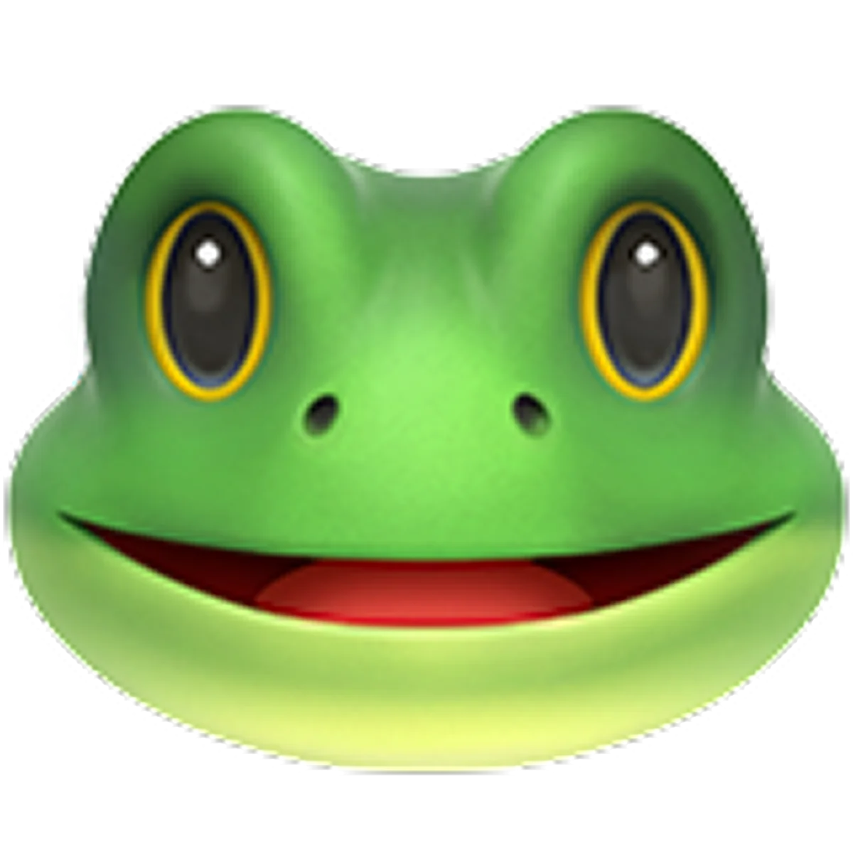 Smiling Green Cartoon Frog Face Free PNG