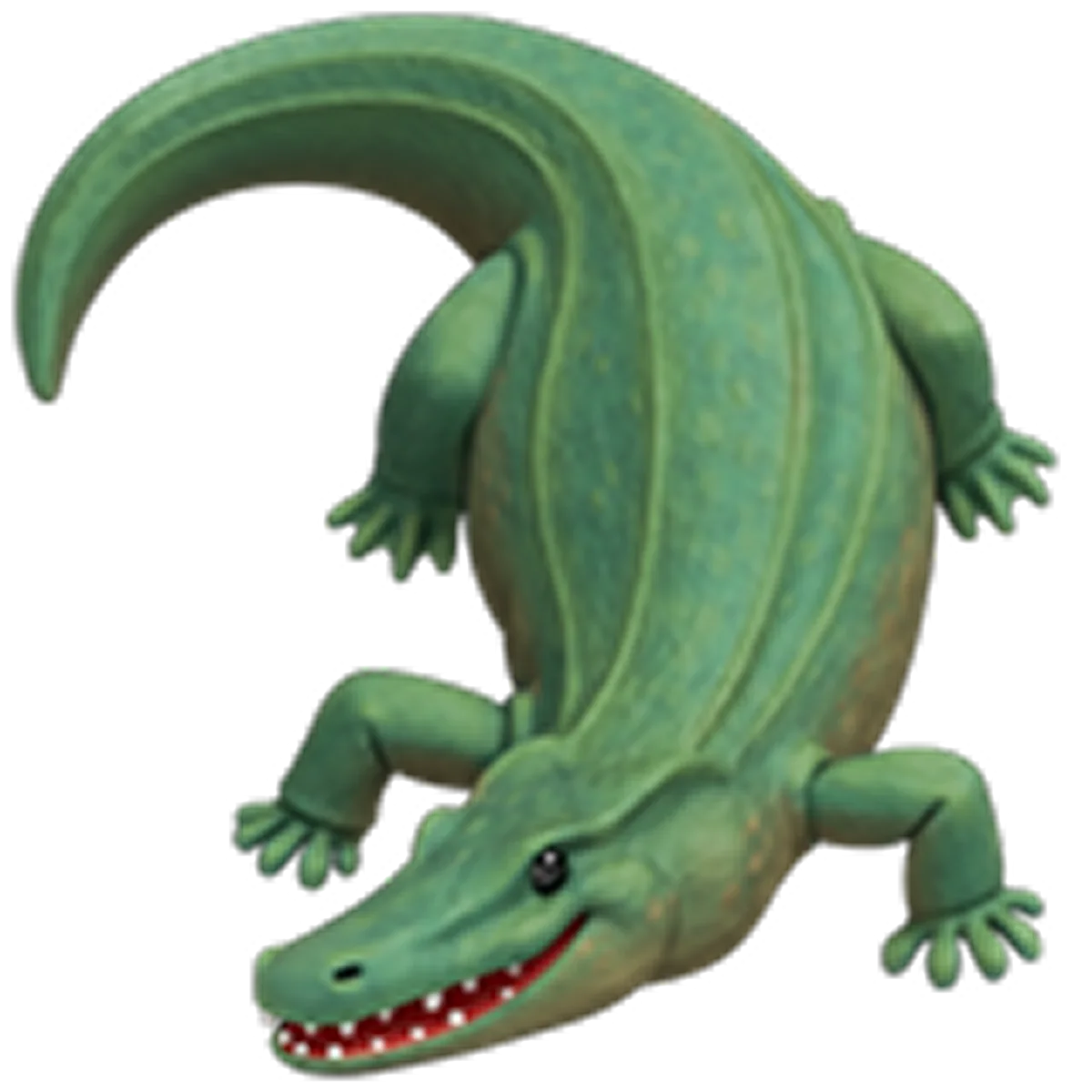 Smiling Green Cartoon Crocodile Free PNG