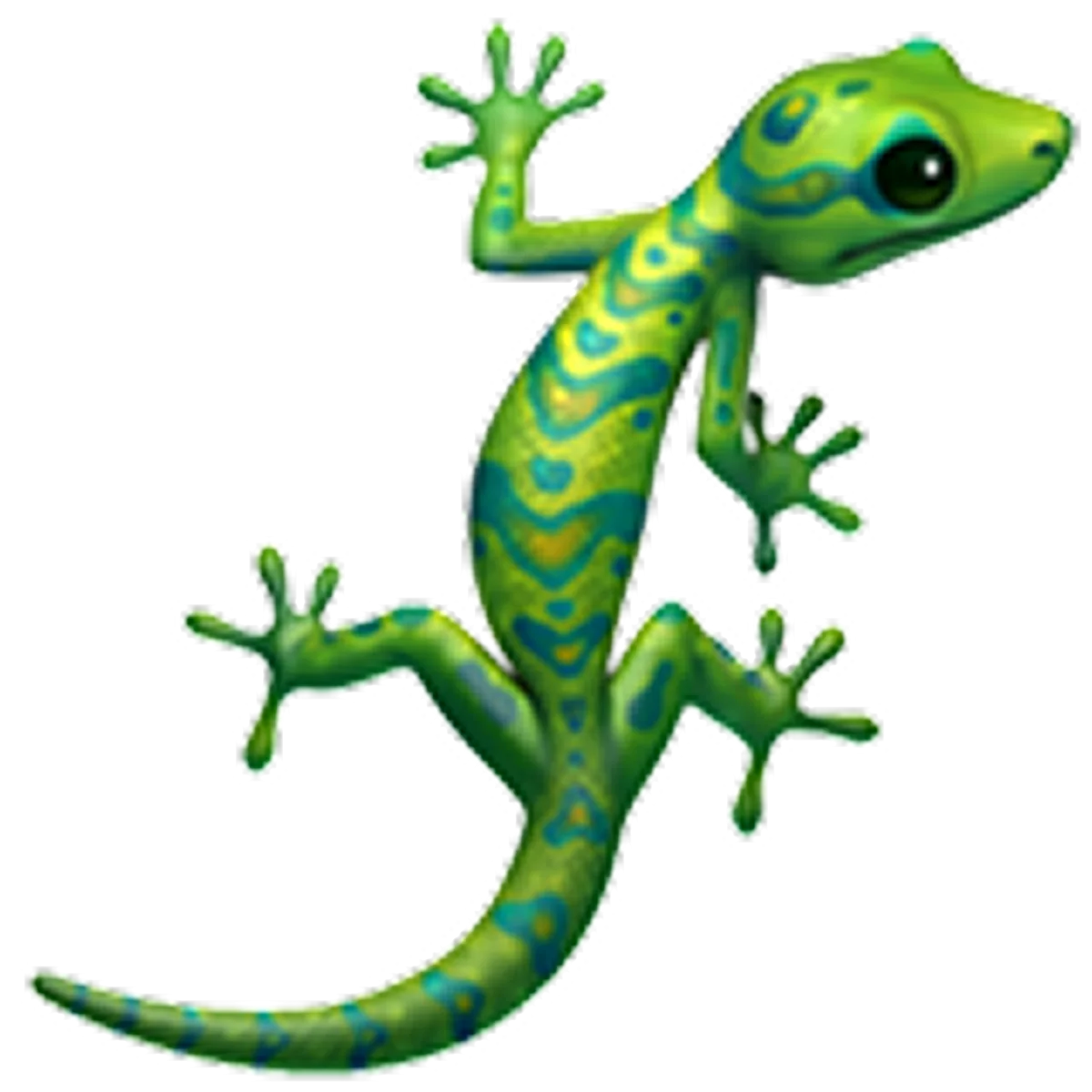Colorful Green Gecko Cartoon Illustration Free PNG