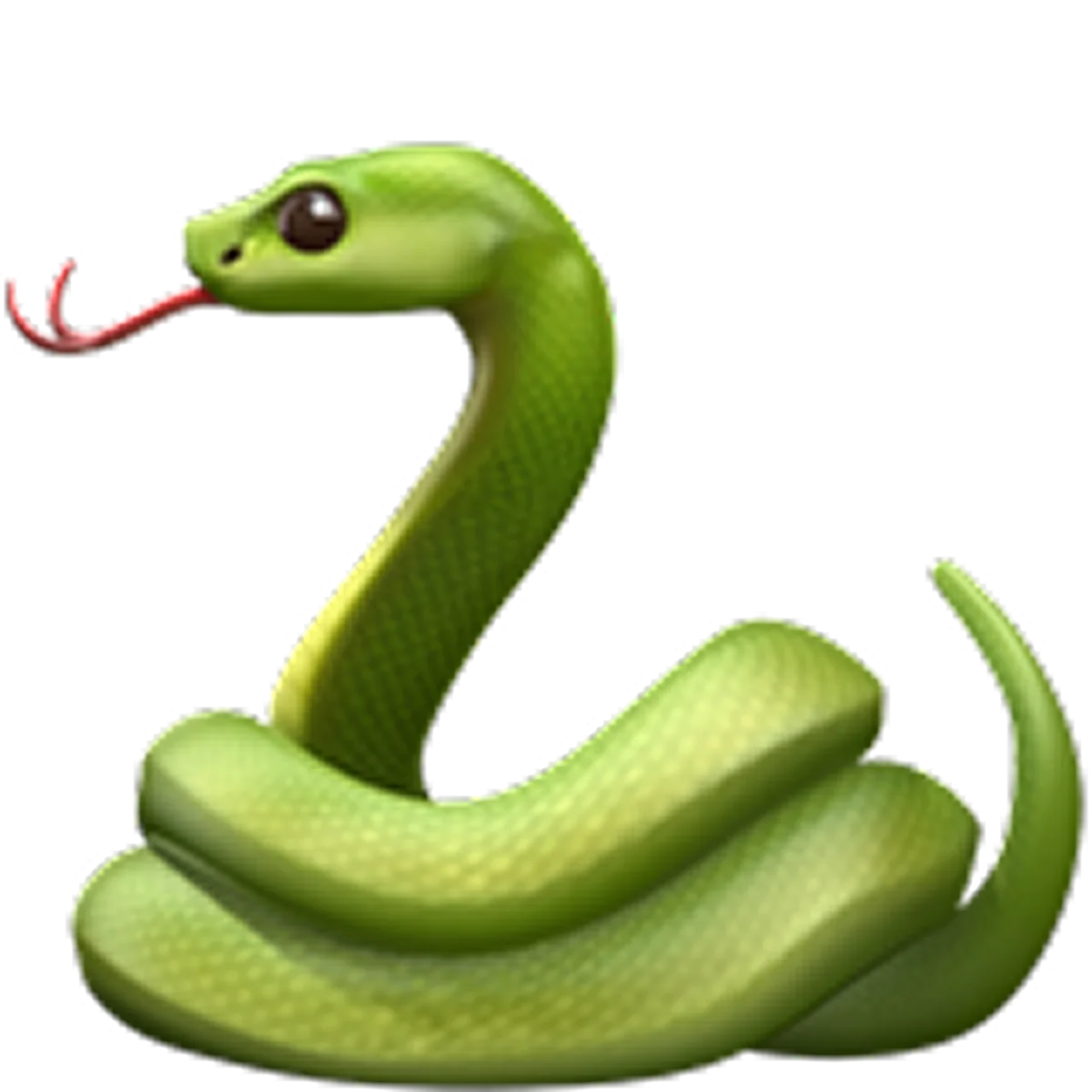 Coiled Green Cartoon Snake with Forked Tongue – Free PNG