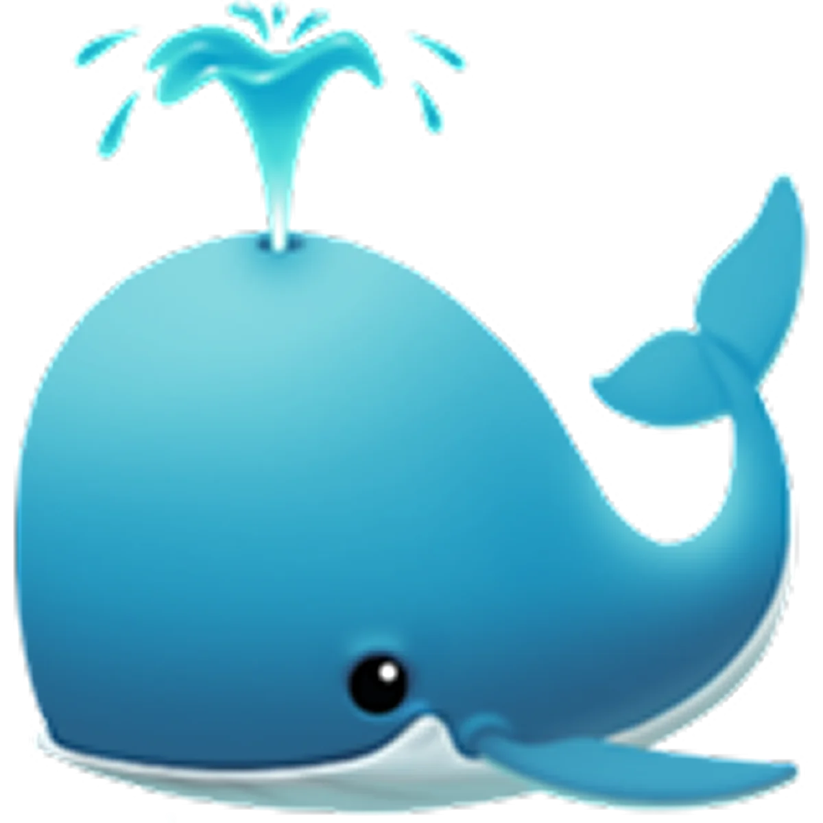 Cheerful Blue Whale Spouting Water Free PNG