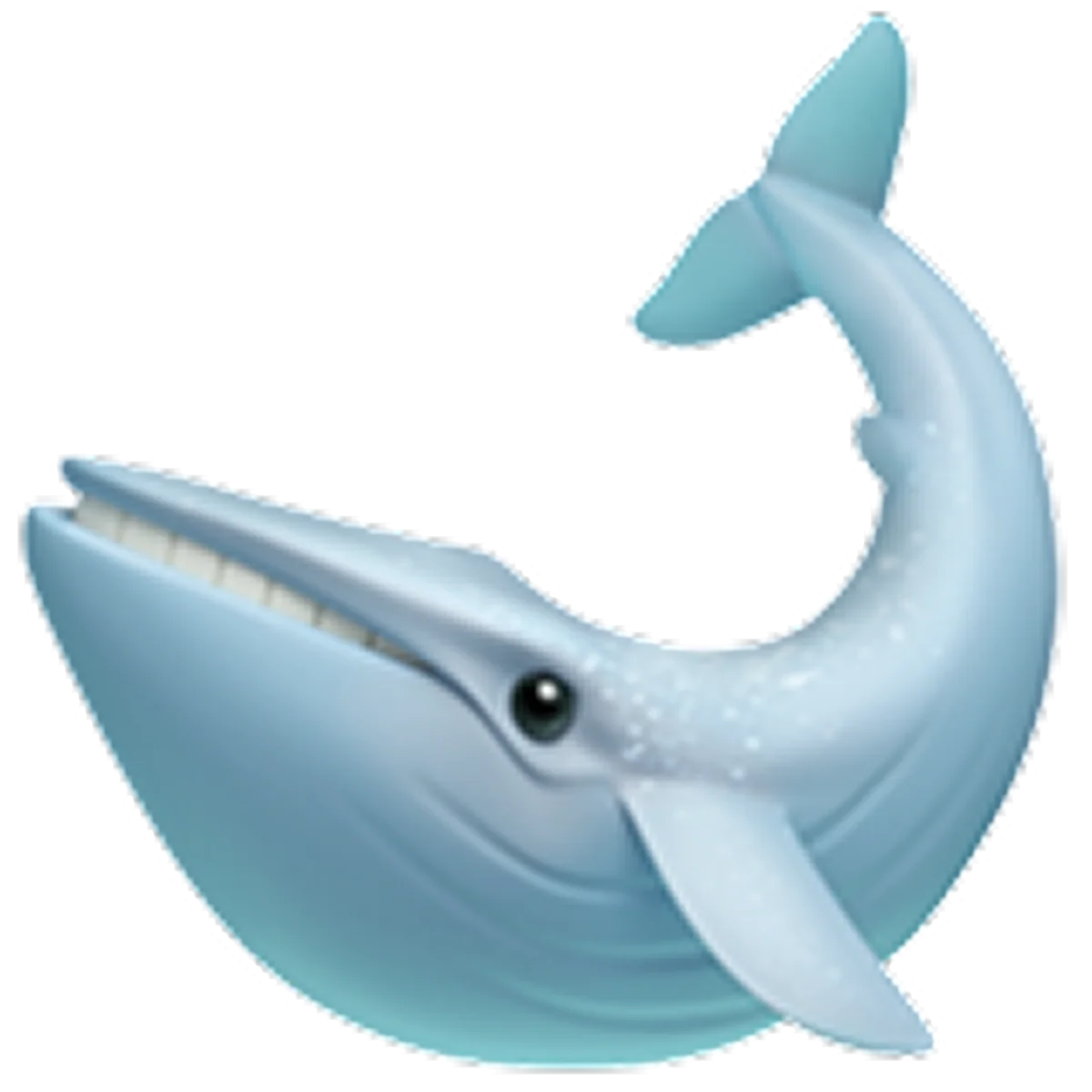Light Blue Cartoon Whale with Open Mouth Free PNG