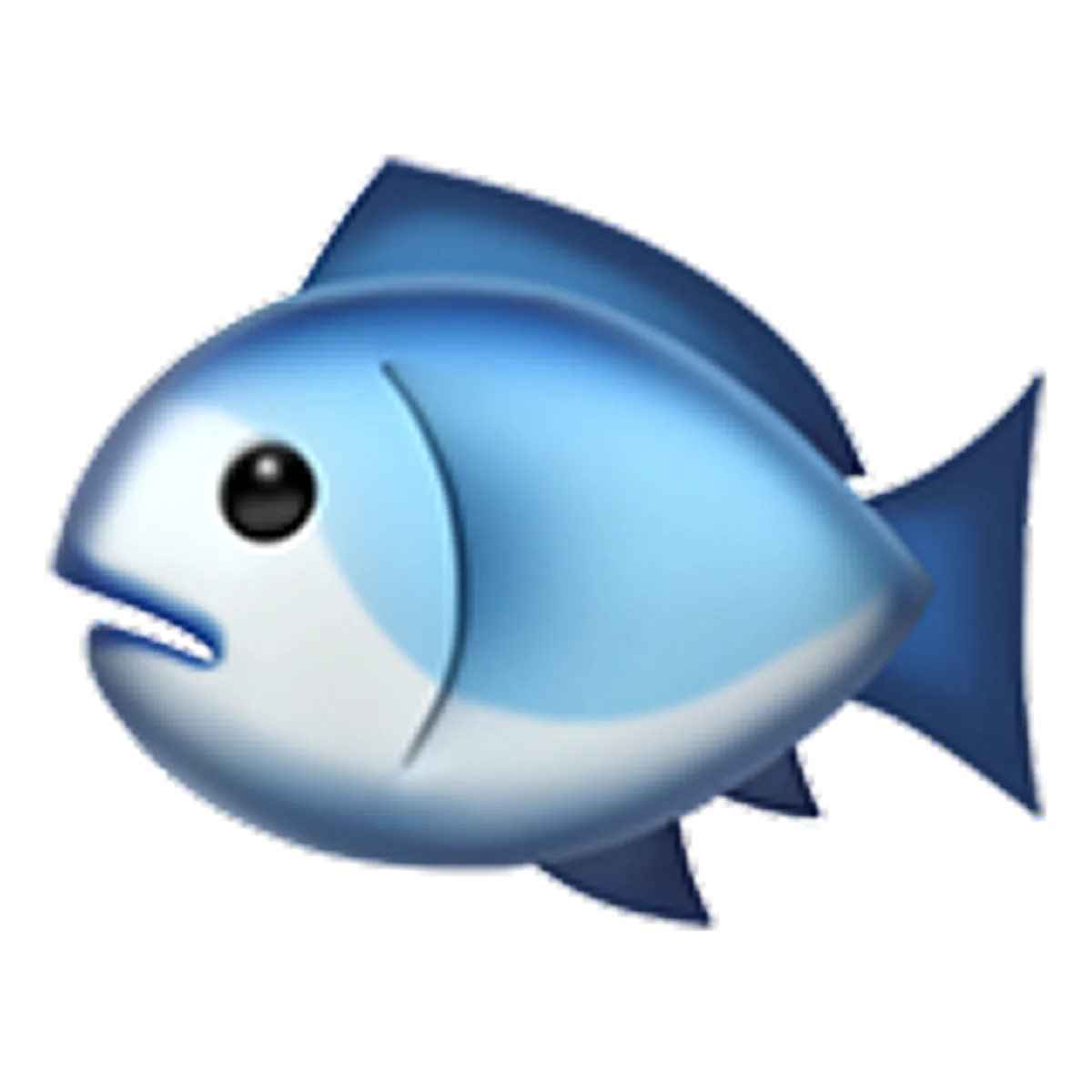 Glossy Blue Cartoon Fish Free PNG