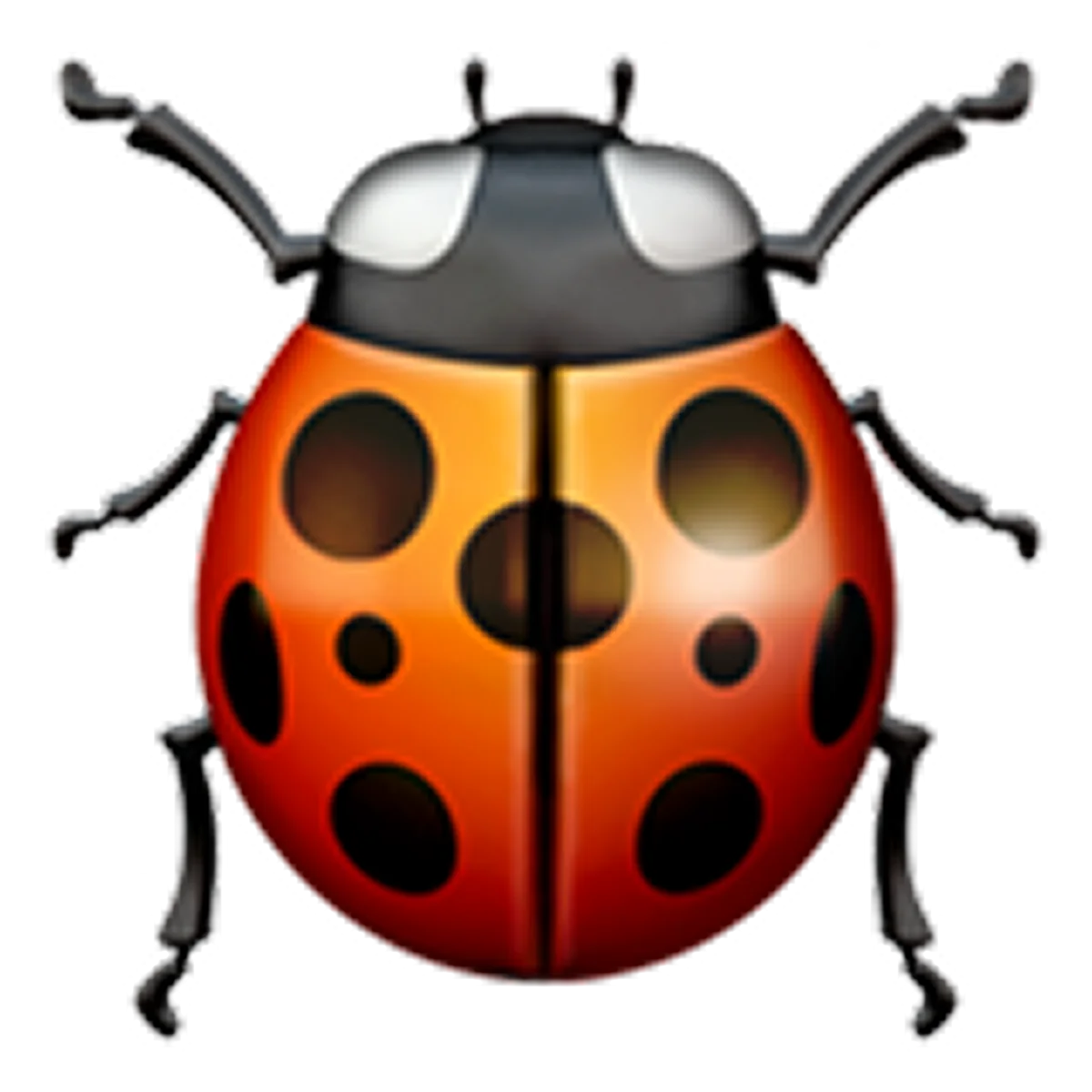 Glossy Orange and Red Ladybug Cartoon Free PNG