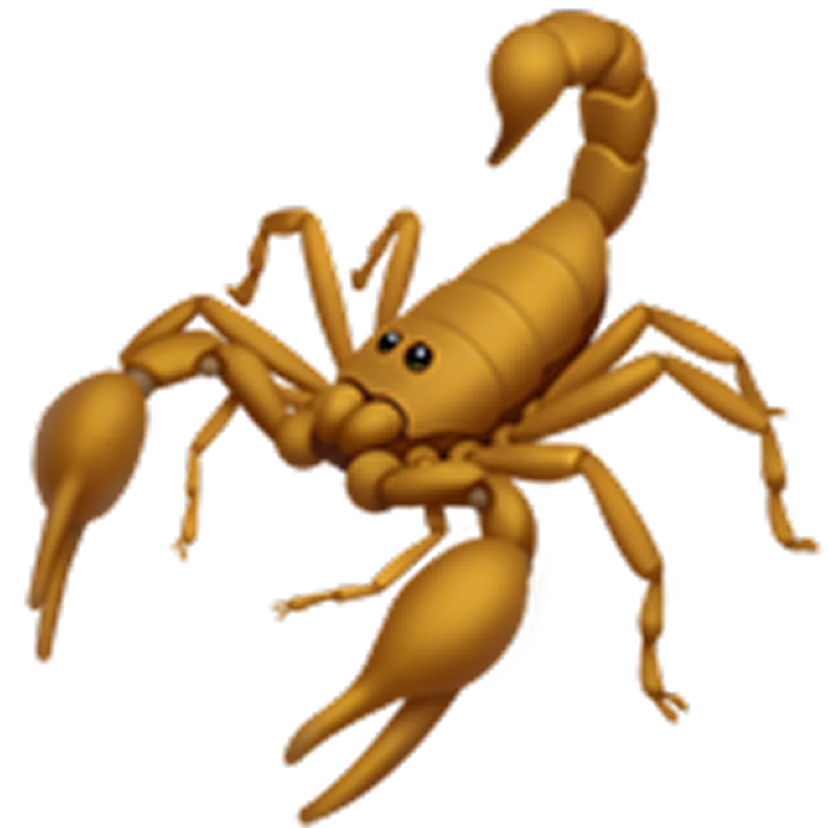 Golden Cartoon Scorpion with Raised Tail Free PNG