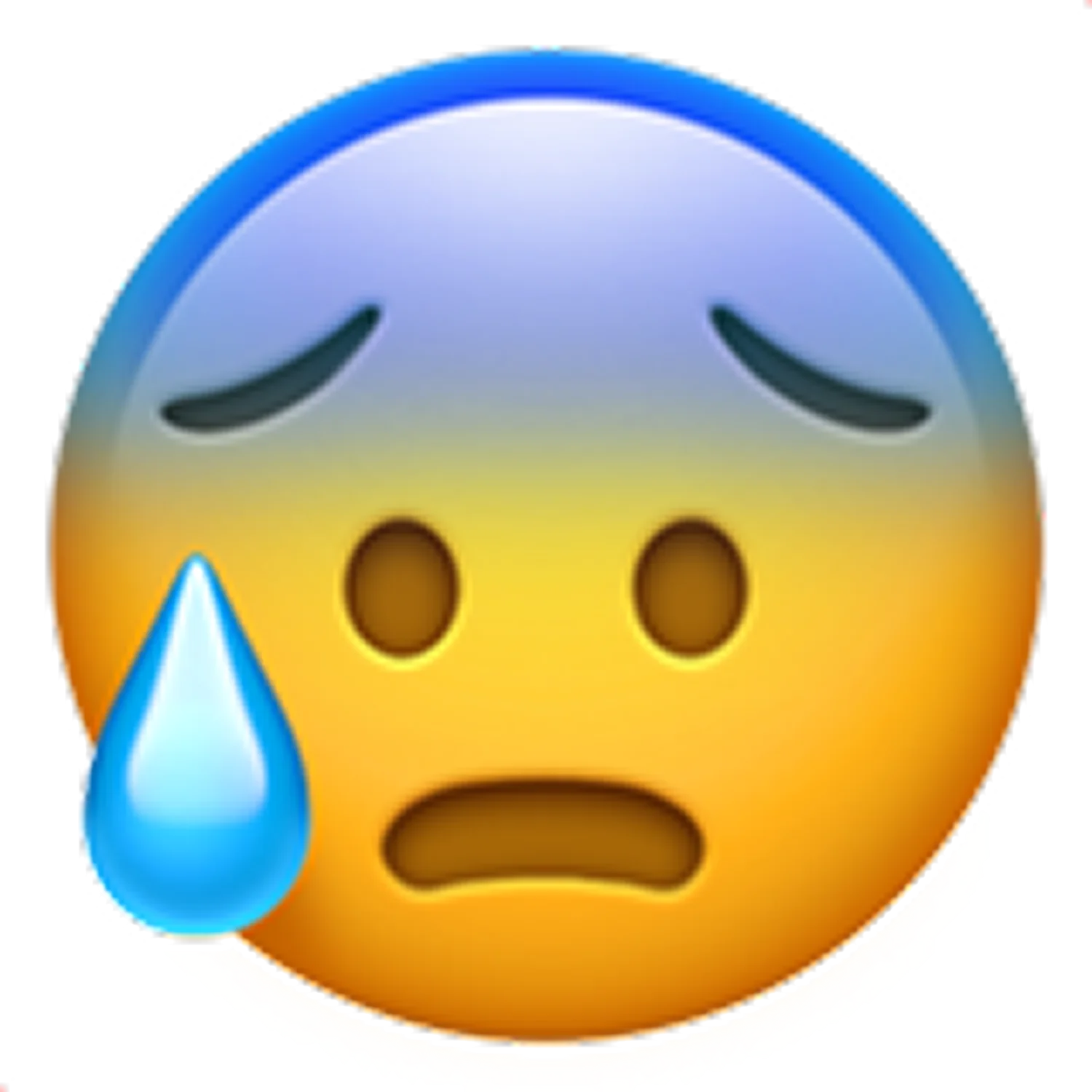 Anxious Face with a Sweat Drop Free PNG
