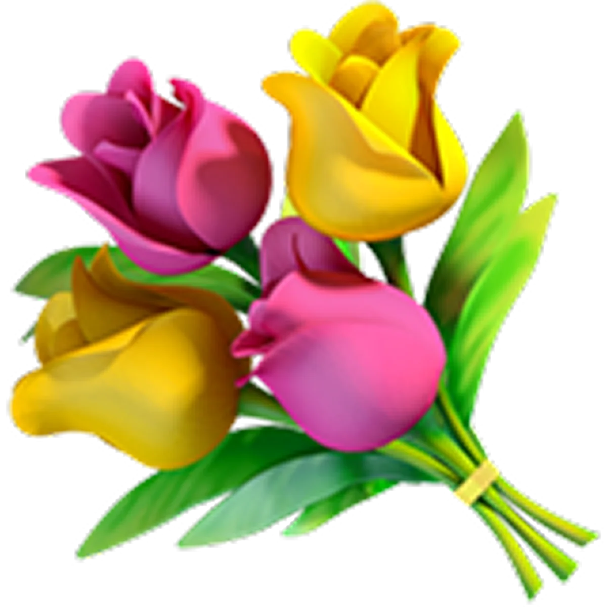 Pink and Yellow Tulip Bouquet Free PNG