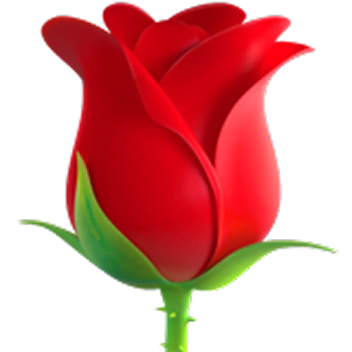 Red Rosebud with Green Stem Free PNG