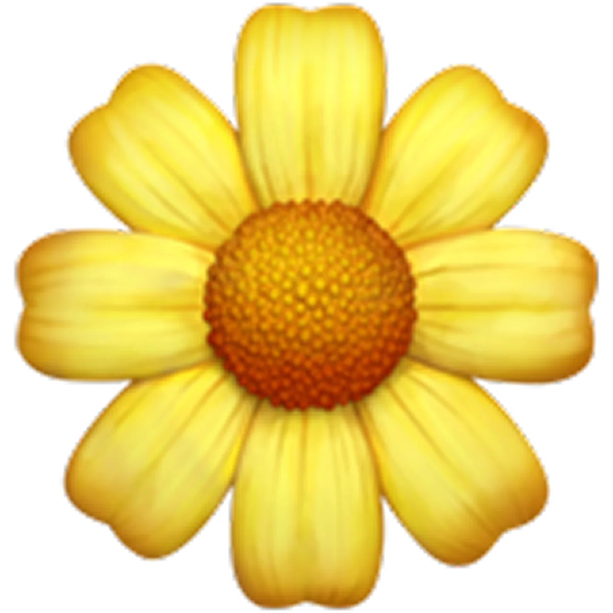 Yellow Daisy Flower Emoji Illustration Free PNG