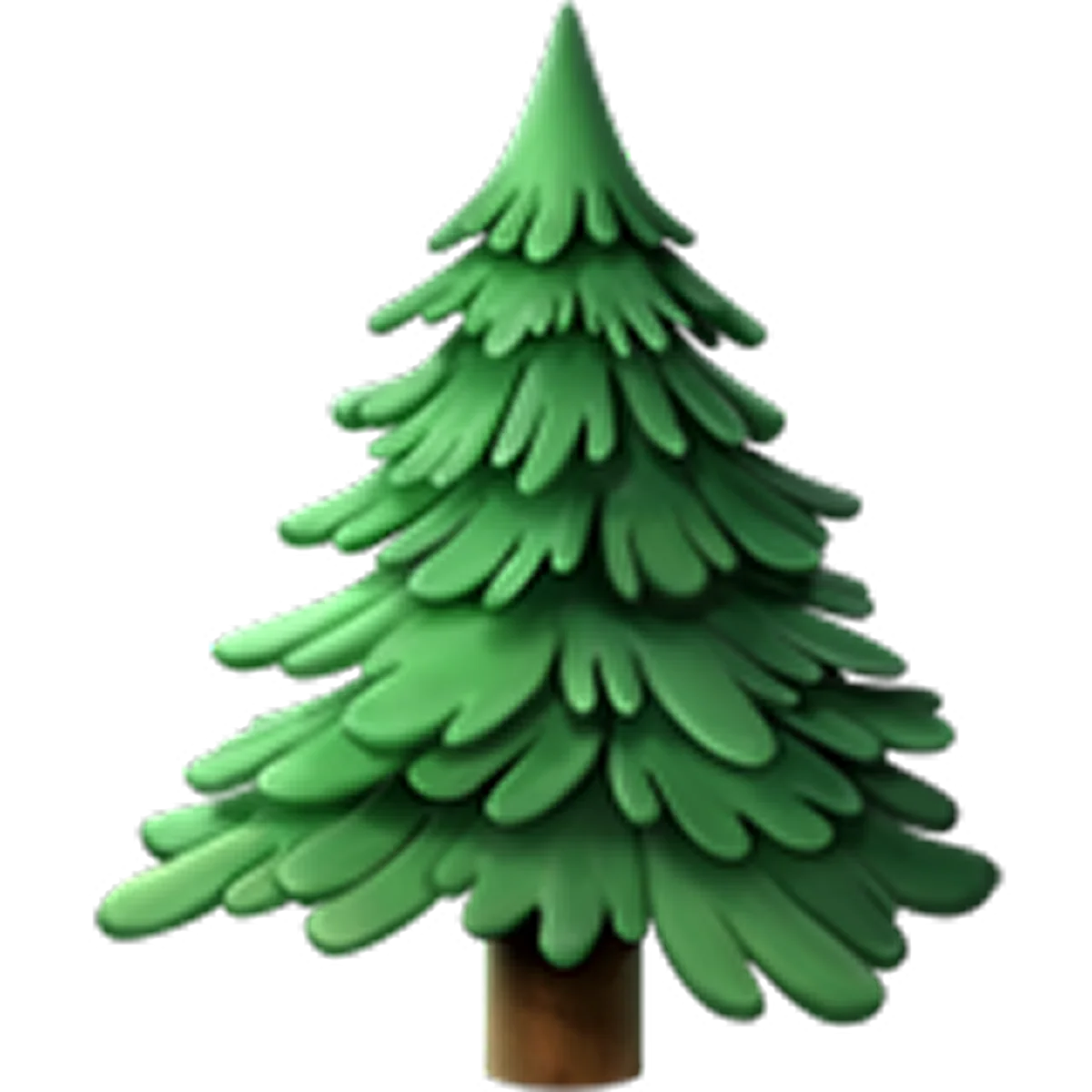 Layered Green Evergreen Tree Illustration - Free PNG