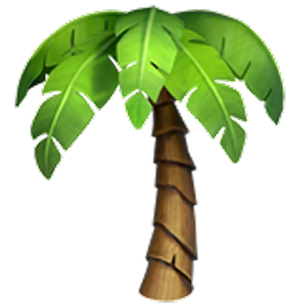Illustrated Tropical Palm Tree with Green Fronds | Free PNG