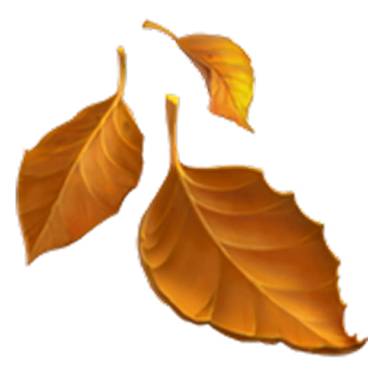 Three Golden Autumn Leaves Free PNG