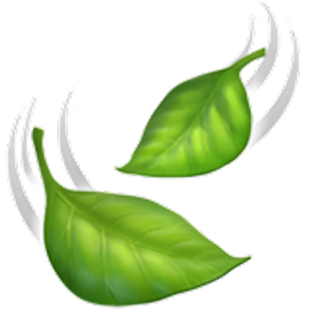 Green Leaves with White Motion Strokes Free PNG