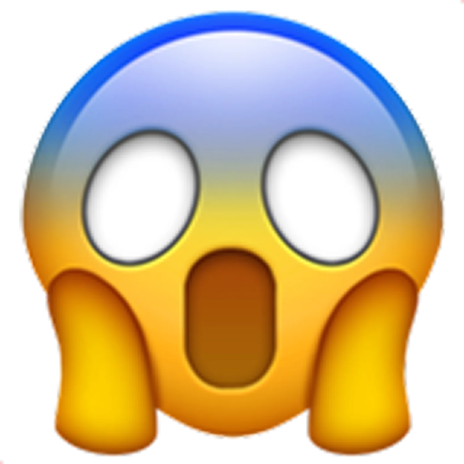 Shocked Face Emoji with Hands on Cheeks Free PNG