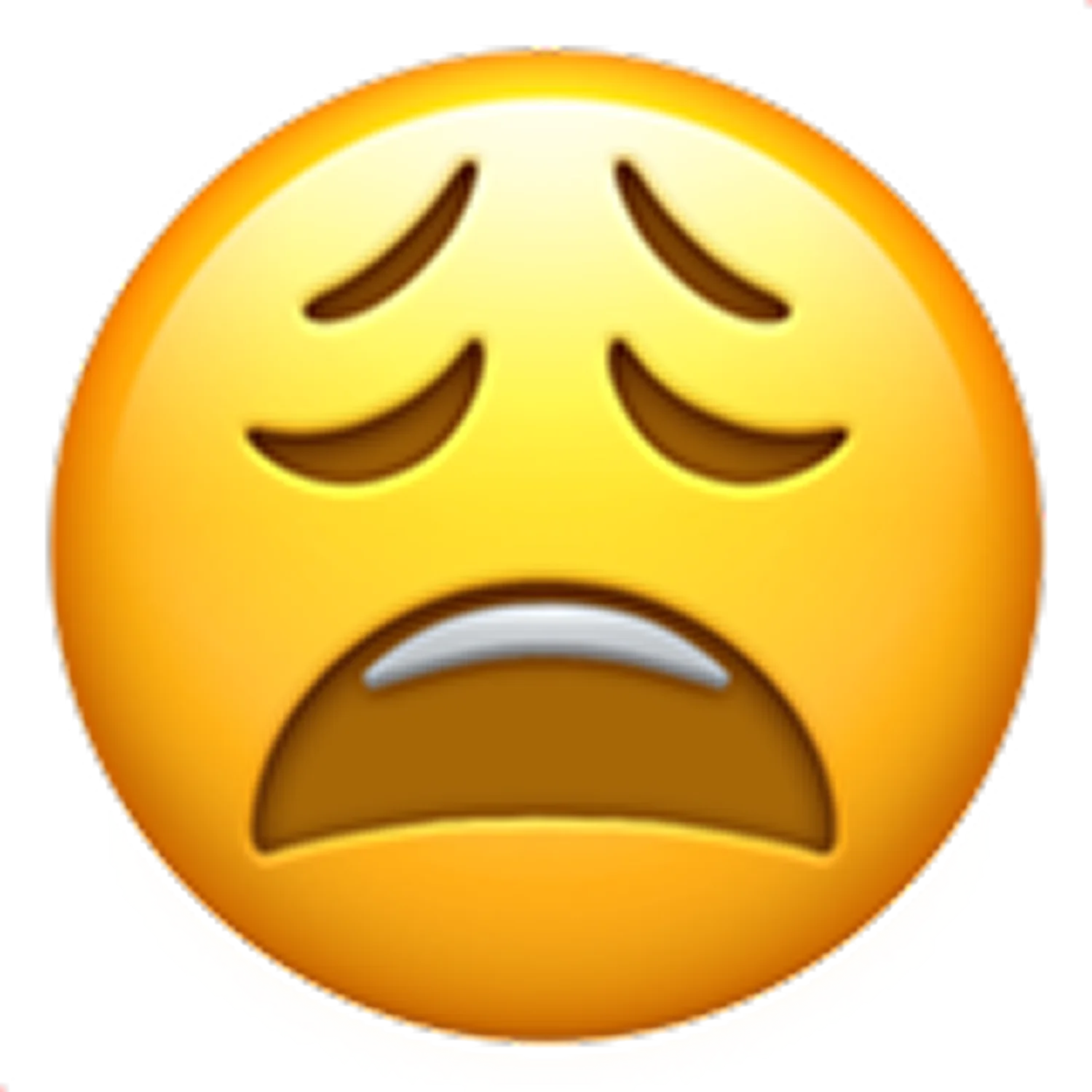 Exhausted Weary Face Emoji Free PNG