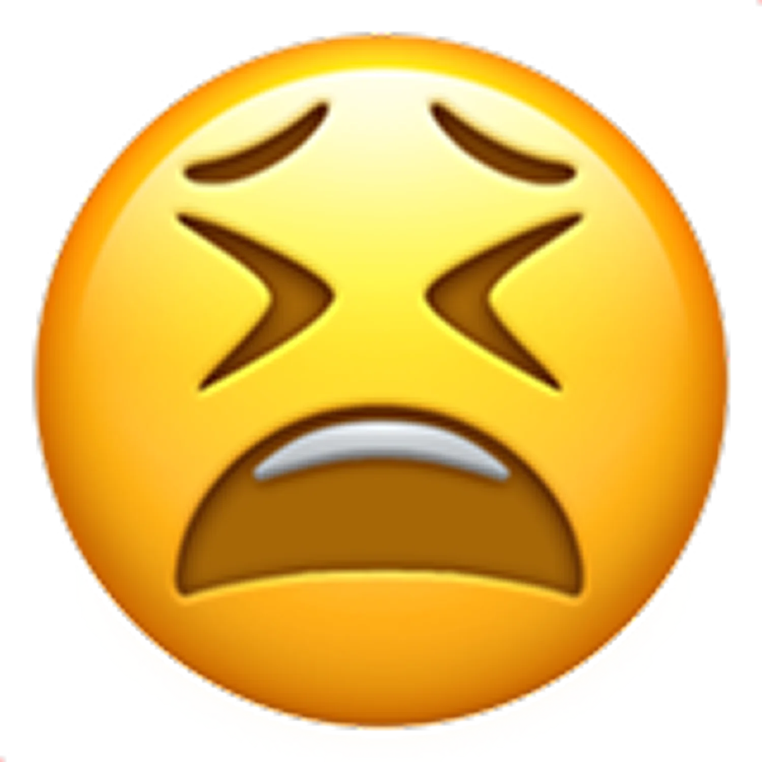 Distressed Squinting Emoji Face Free PNG
