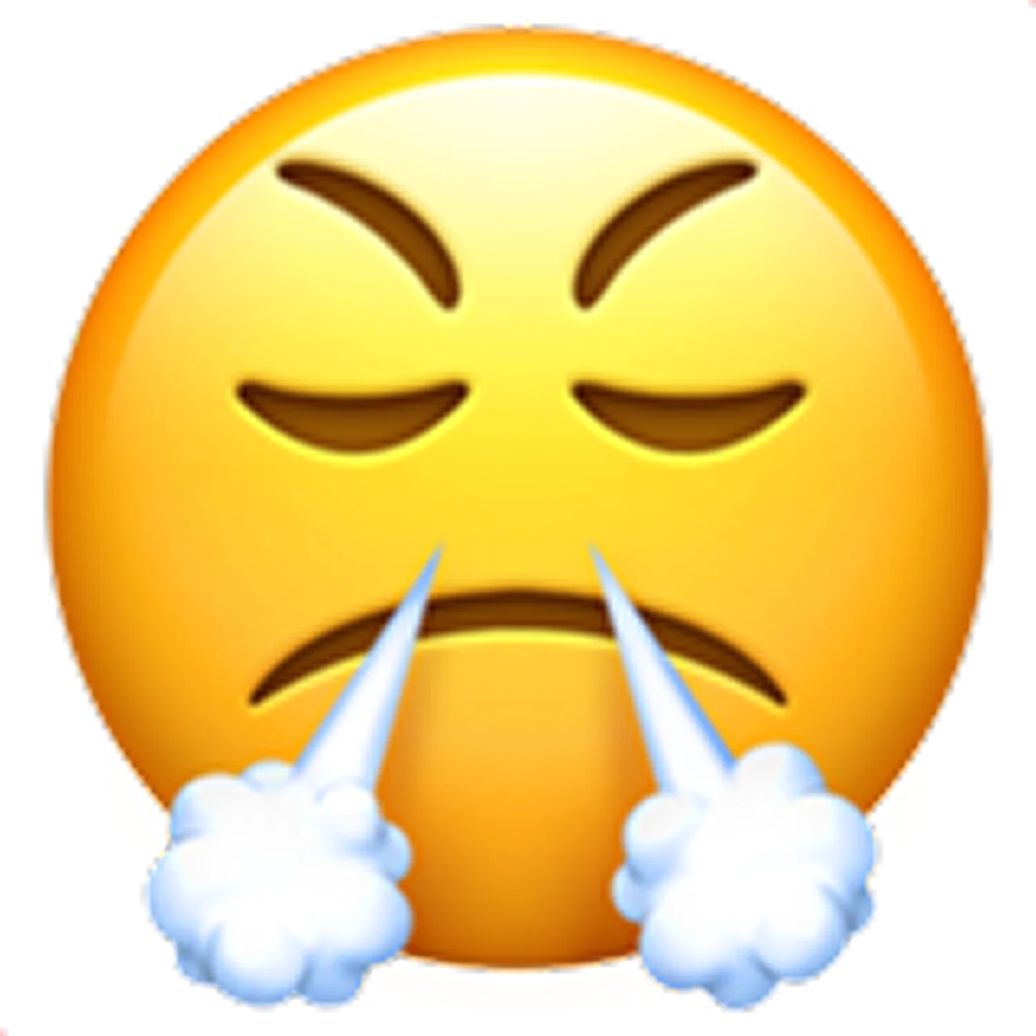 Furious Face with Steam Emoji Free PNG