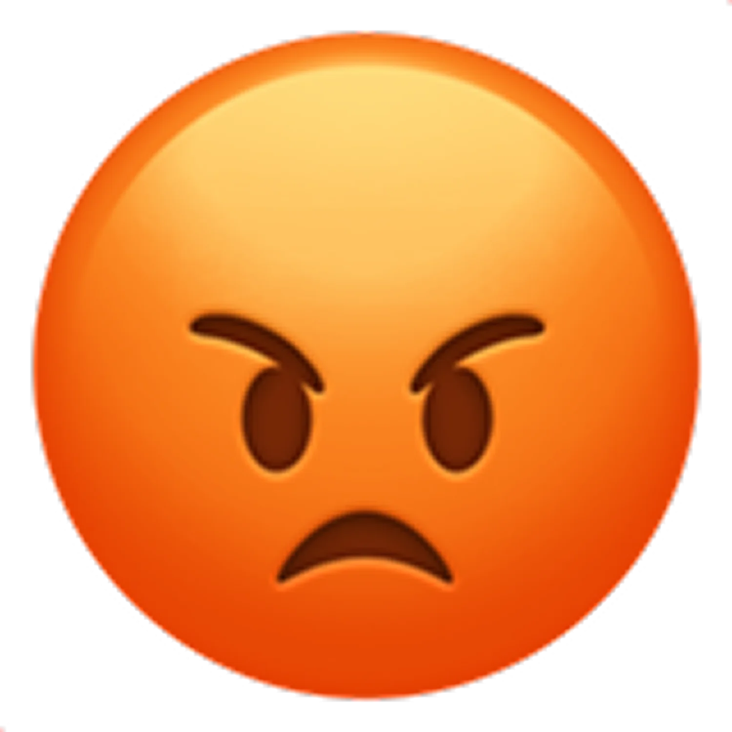 Angry Orange Face Emoji Free PNG
