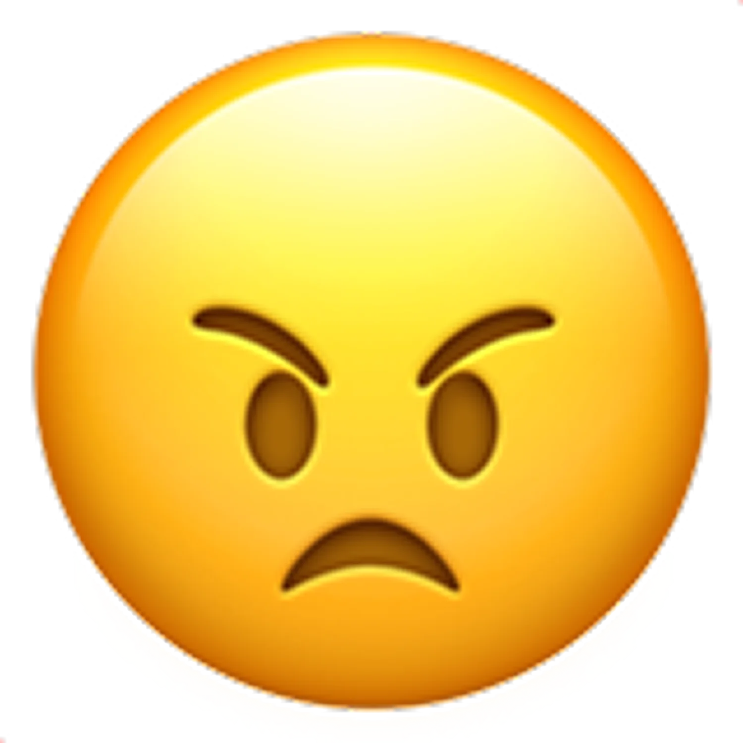 Angry Frowning Emoji Face Free PNG