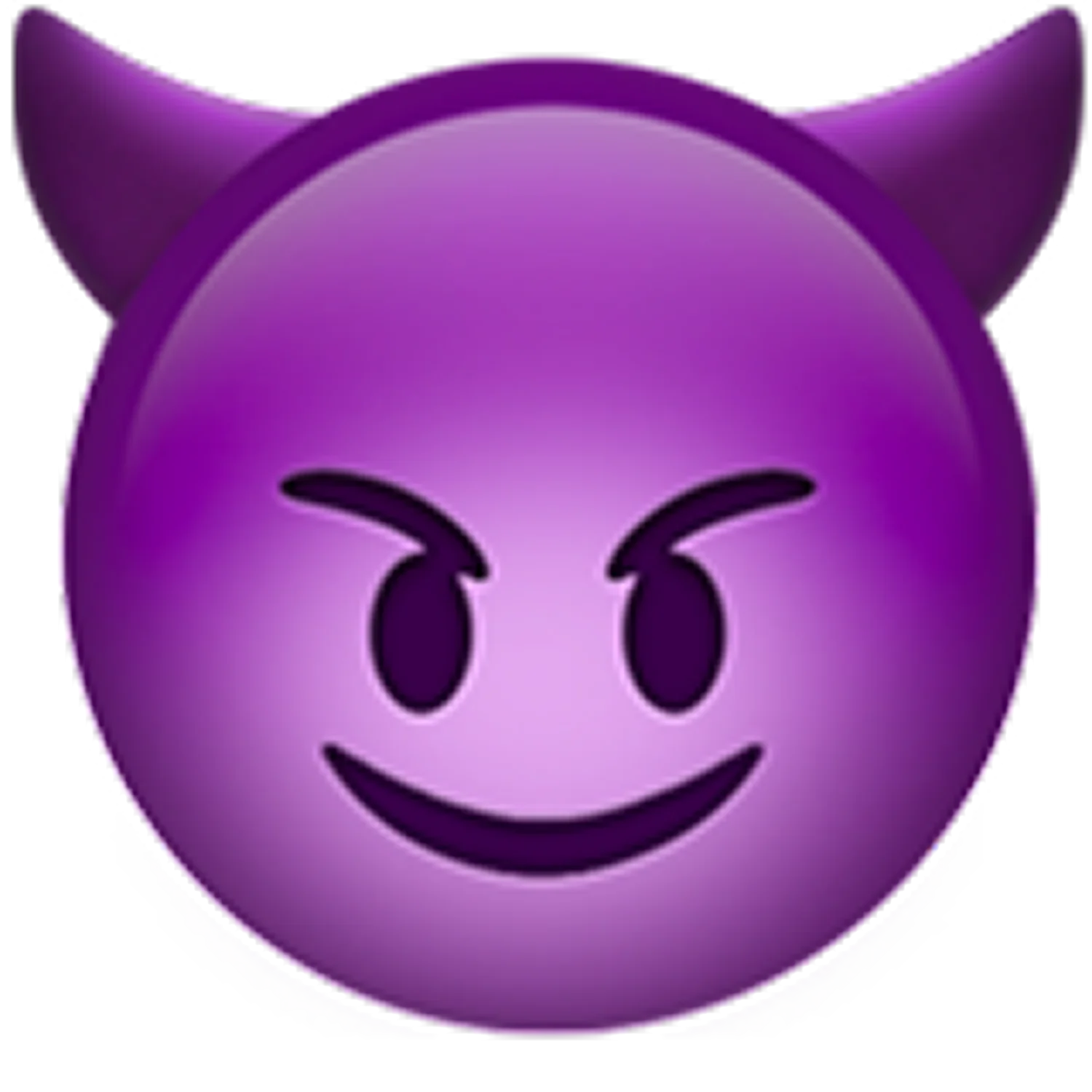 Smiling Purple Devil Emoji with Pointed Horns Free PNG
