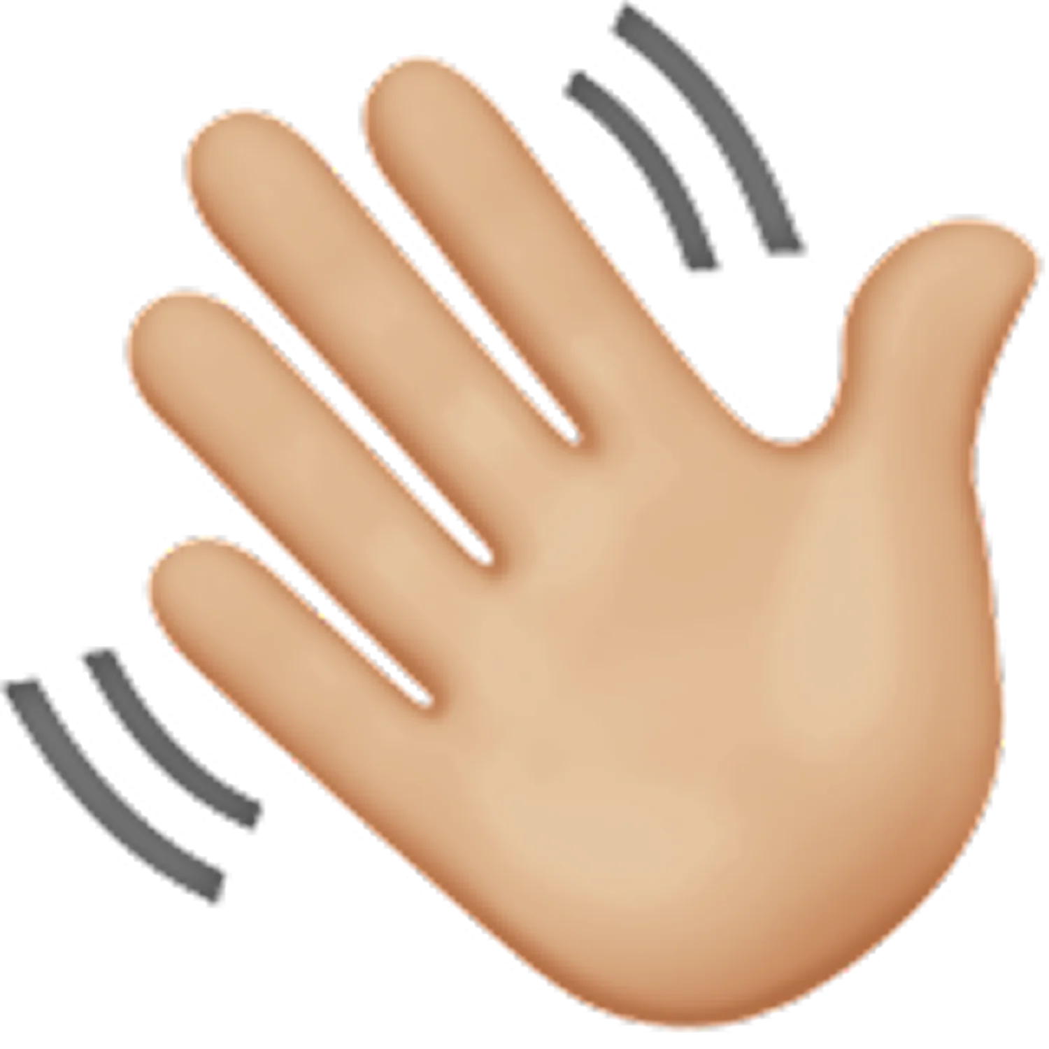 Waving Hand Emoji with Motion Lines Free PNG