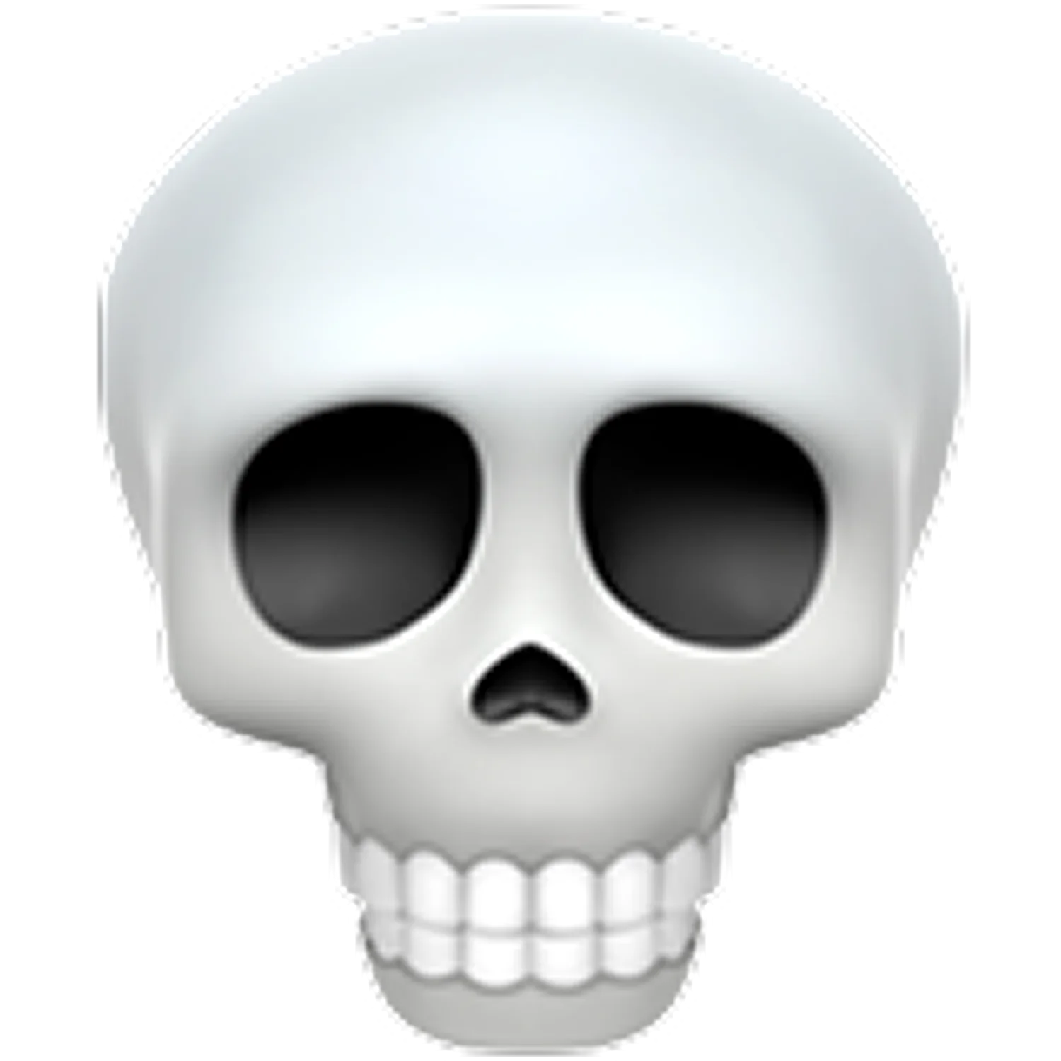 White Cartoon Skull Emoji Free PNG