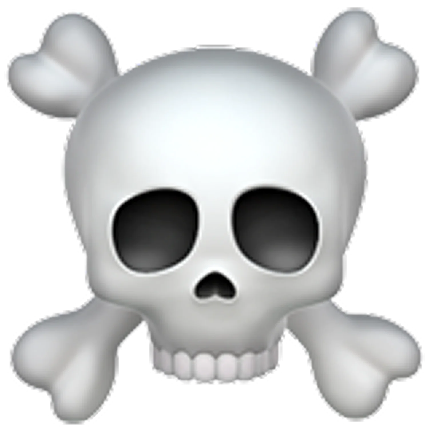 Glossy Silver Skull and Crossbones Free PNG