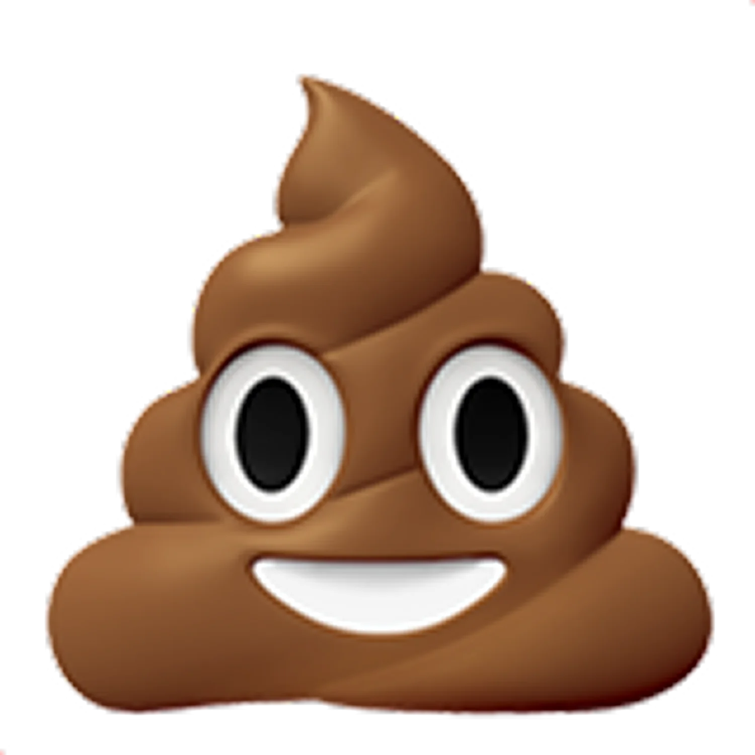 Smiling Poop Emoji with Big Eyes and Grin Free PNG