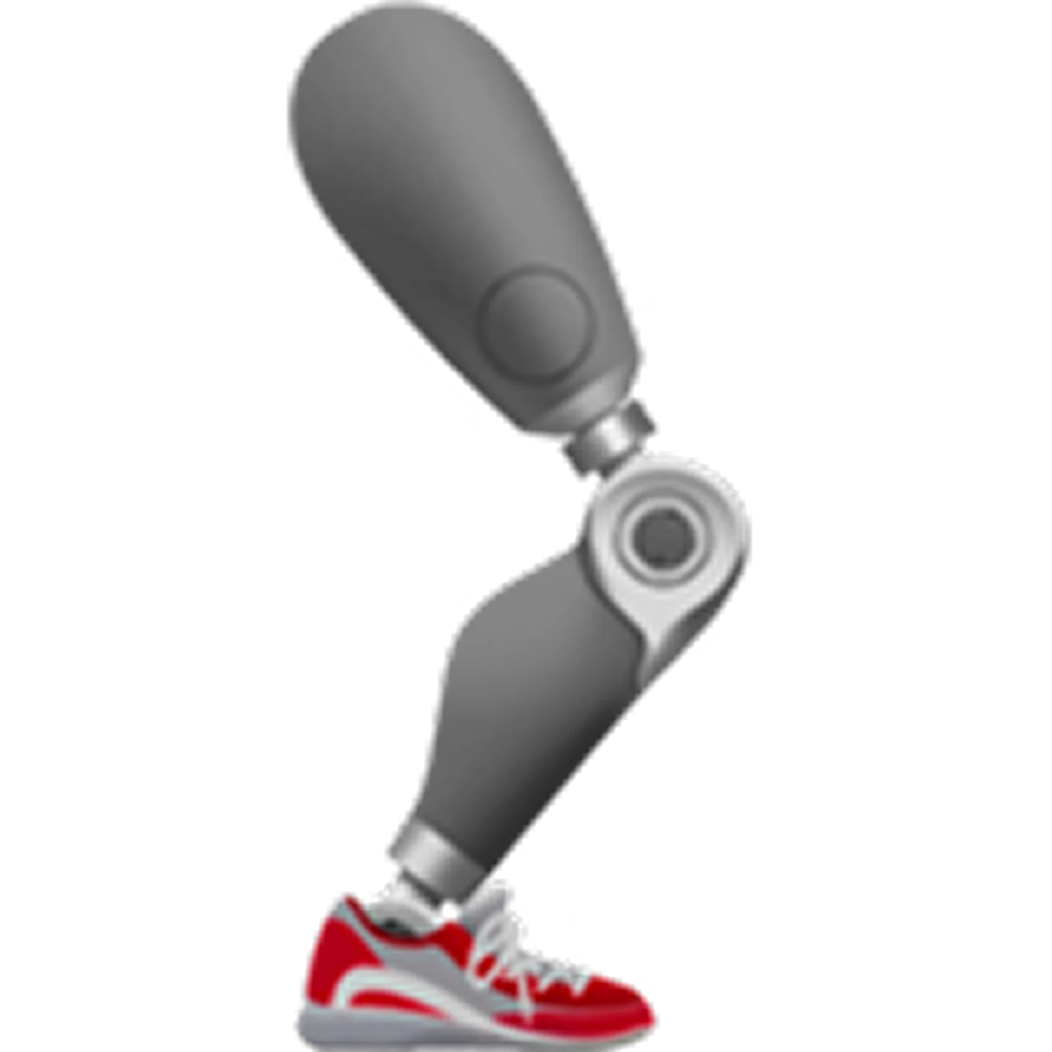 Articulated Prosthetic Leg with Red Sneaker Free PNG